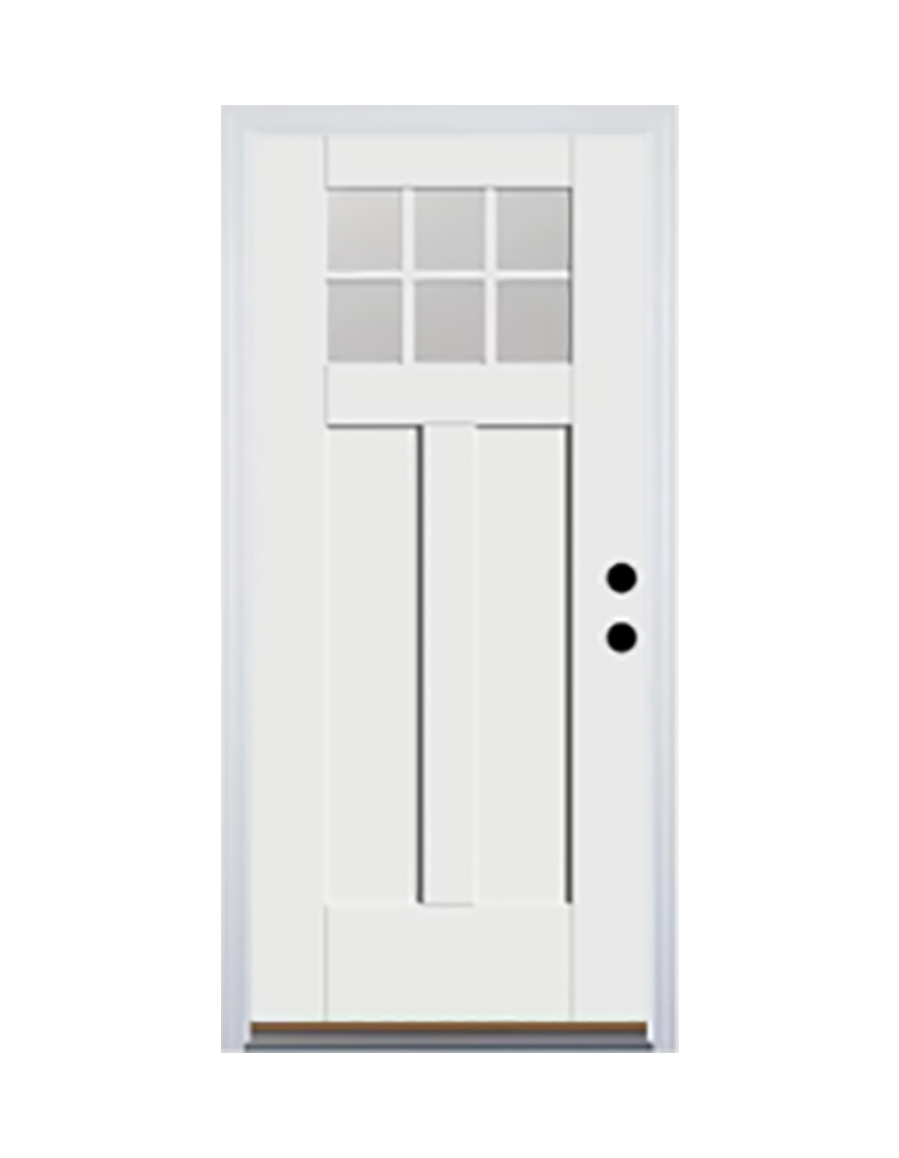 Frosted Glass Fiber Reinforced Entry Door - Easy Clean Surface, Quick Installation Kit & Privacy Glass Top Panel