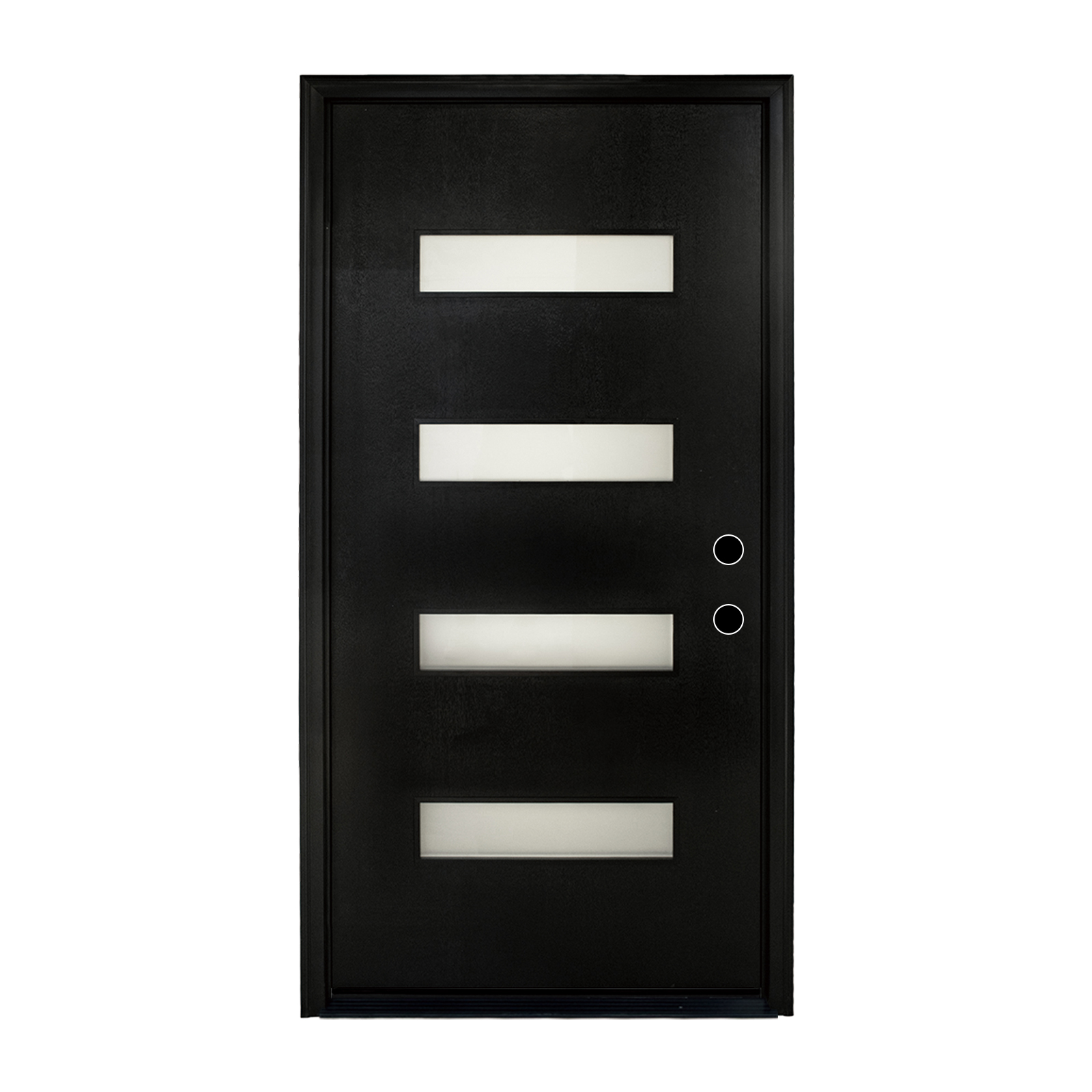 Modern Fiberglass Entry Door with Quad-Pane Frosted Glass - Easy-Clean Surface, Complete Threshold Kit & DIY Installation