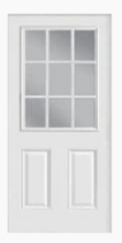 Factory Custom White Left/Right Hand Inswing Prehung Front Entry Door 9 Lite Low-E Glass Fiberglass Door