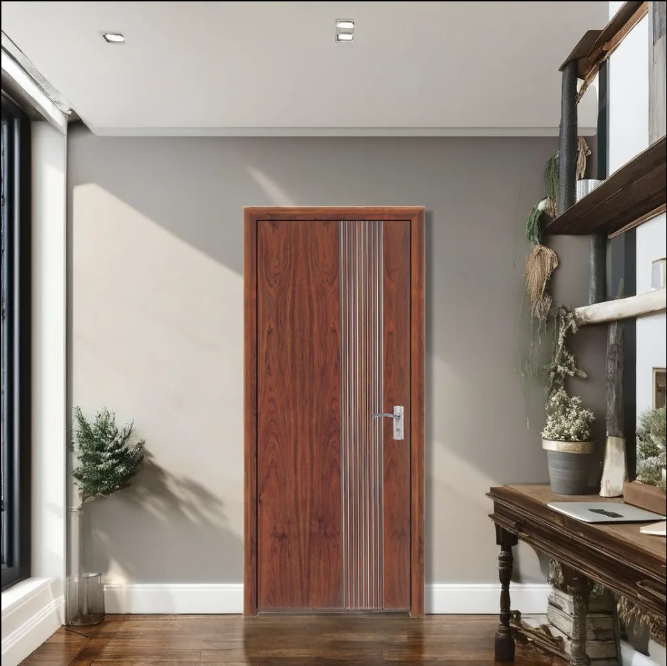Factory Supply Simple Teak Wood Front Door Design Luxury Wood Doors Interior Room Composite Wood Door